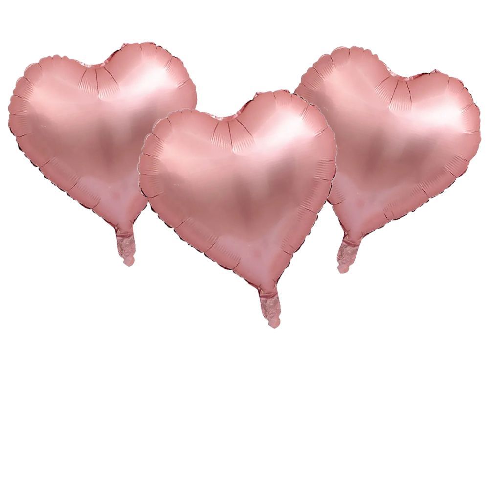 Any Colour Heart Balloon Bunches, Build a Helium Filled Bunch: Bunch of 3, Colour Theme: Rose Gold