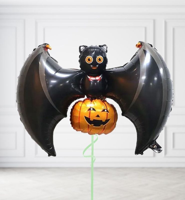 Flying Bat with Pumpkin Balloons