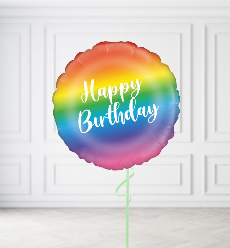 Happy Birthday Rainbow Words Balloons