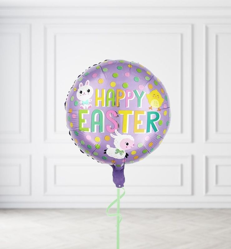 Purple Happy Easter Balloons