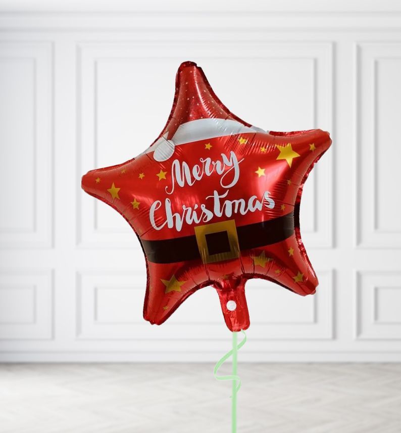 Red Santa Star Balloons