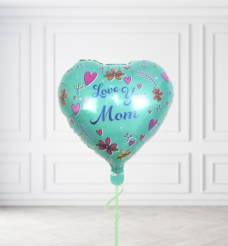 Teal Heart Balloons