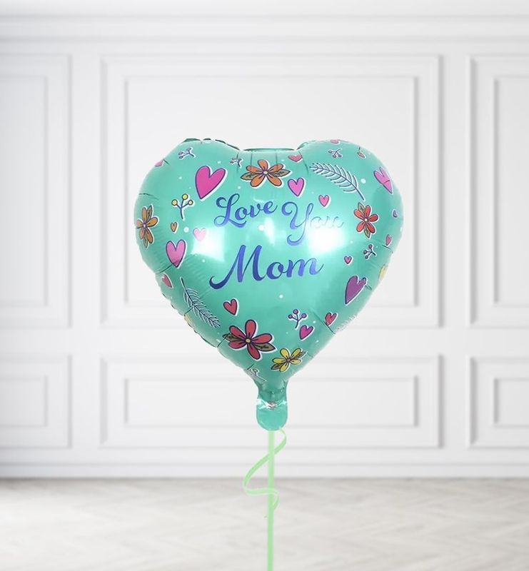 Teal Heart Balloons