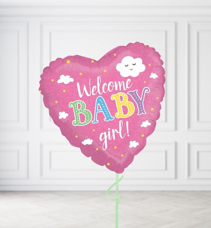 Welcome Baby Girl Balloons