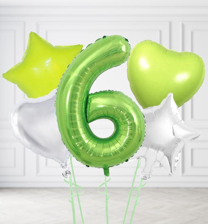 Lime Green Number Balloons