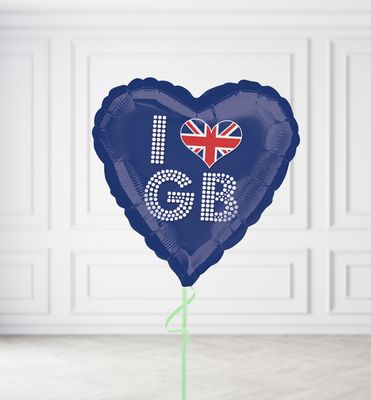 I Love GB Flag Balloons