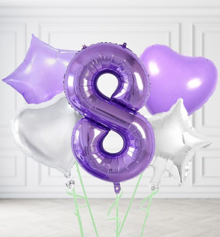 Purple Number Balloons