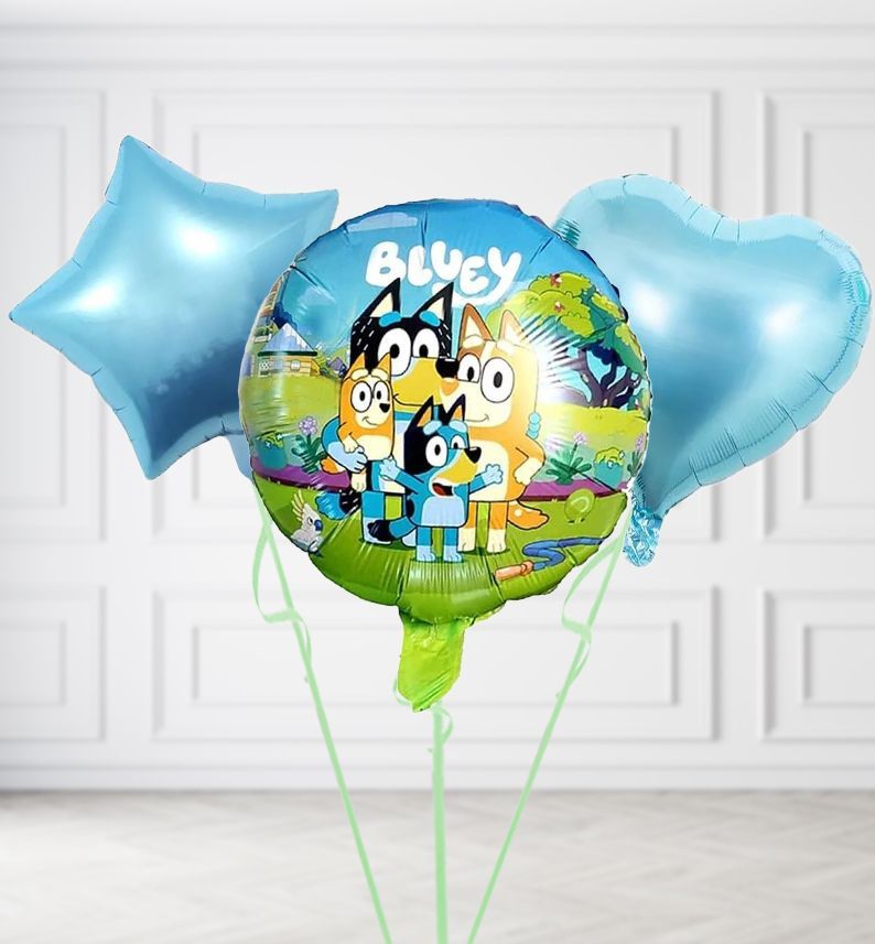 Bluey and Friends Balloons, Build a Helium Filled Bunch: Add 2 balloons, Supersize Bunch: No Extras, Colour Theme: Match with Centrepiece