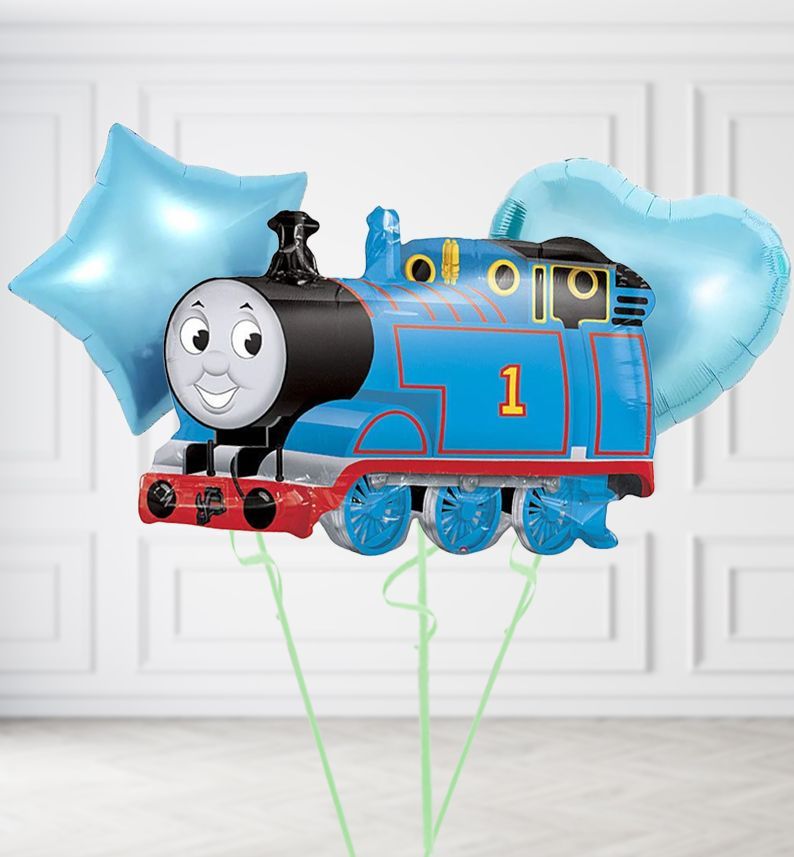 Thomas the Tank Engine Balloons, Build a Helium Filled Bunch: Add 2 balloons, Supersize Bunch: No Extras, Colour Theme: Match with Centrepiece