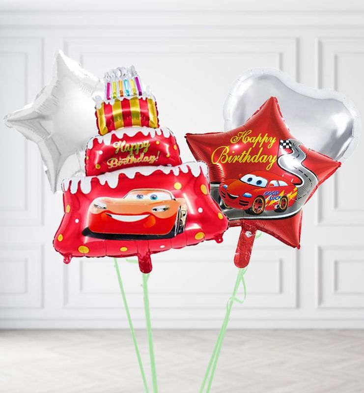 AIR FILLED Lightning McQueen Cake Duo Balloons
