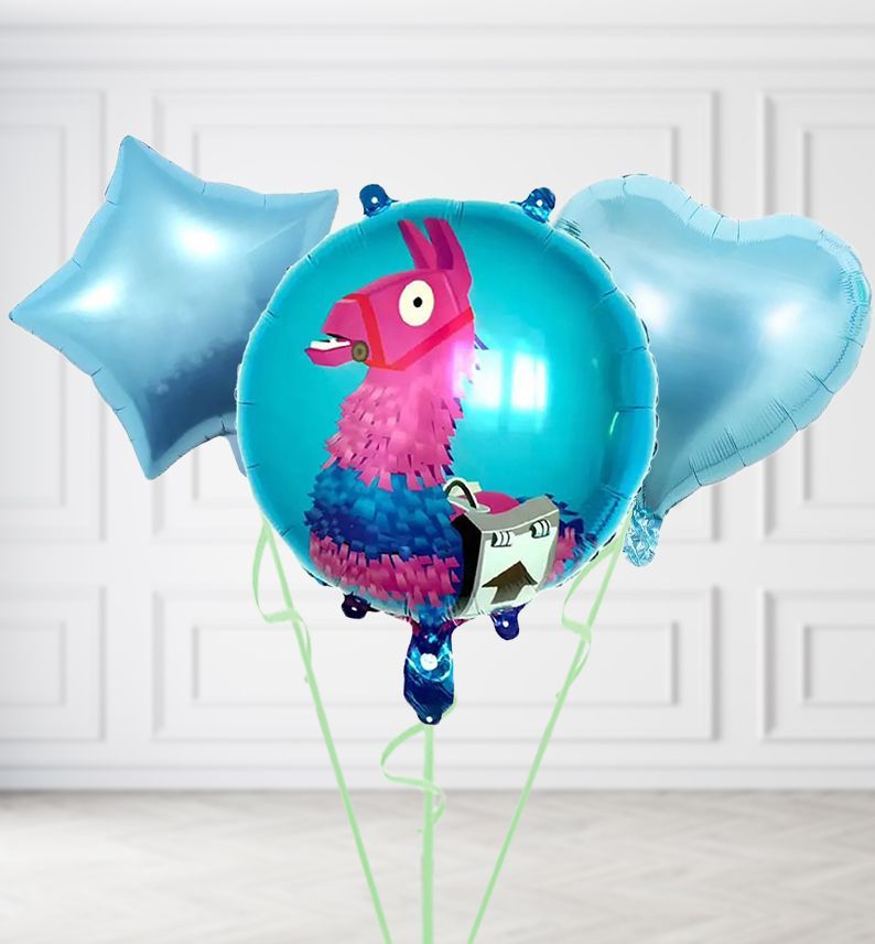 Fortnite Llama Round Balloons, Build a Helium Filled Bunch: Add 2 balloons, Supersize Bunch: No Extras, Colour Theme: Match with Centrepiece