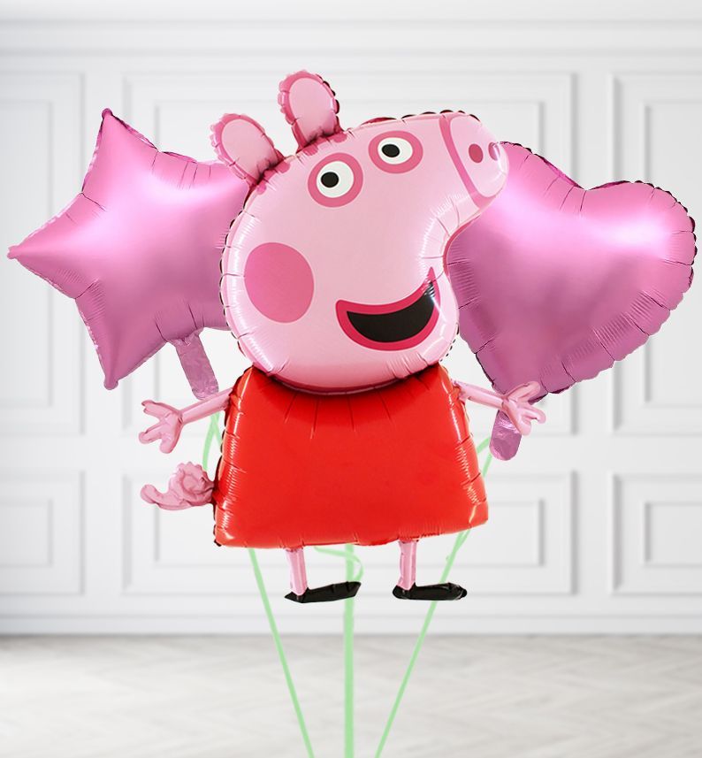 Peppa Pig Mega Balloons, Build a Helium Filled Bunch: Add 2 balloons, Colour Theme: Match with Centrepiece
