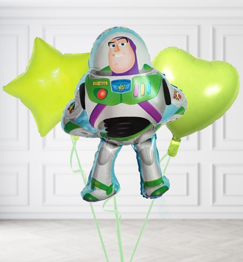 Toy Story Buzz Lightyear Balloons, Build a Helium Filled Bunch: Add 2 balloons, Supersize Bunch: No Extras, Colour Theme: Match with Centrepiece