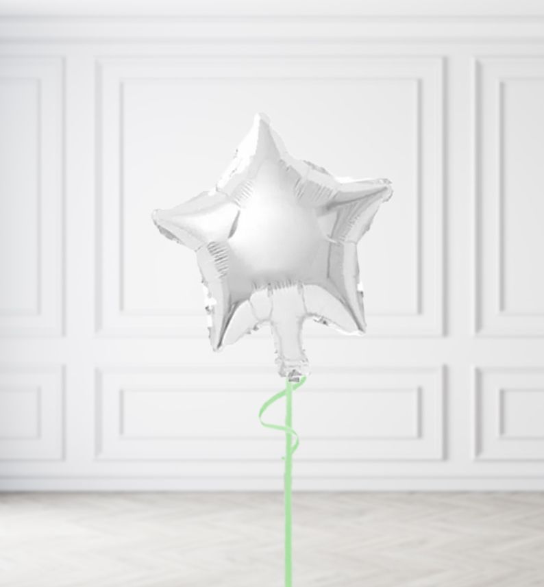 Silver Star Balloon Bunches, Build a Helium Filled Bunch: Single Balloon