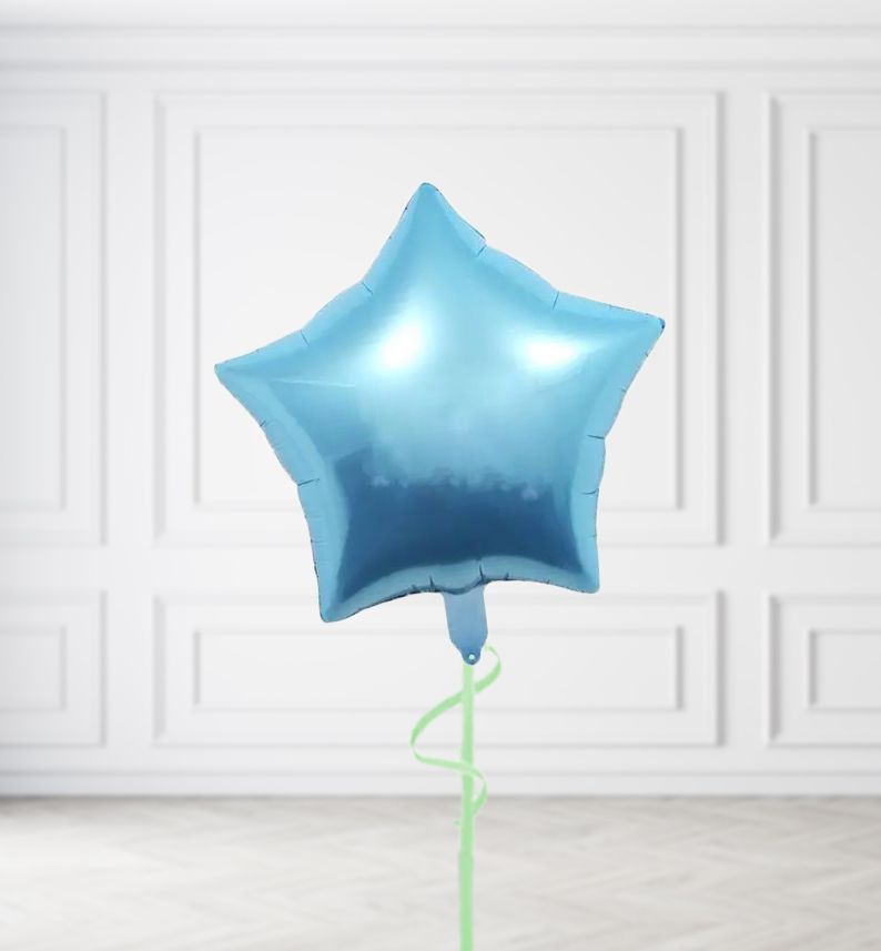 Baby Blue Star Balloon Bunches, Build a Helium Filled Bunch: Single Balloon