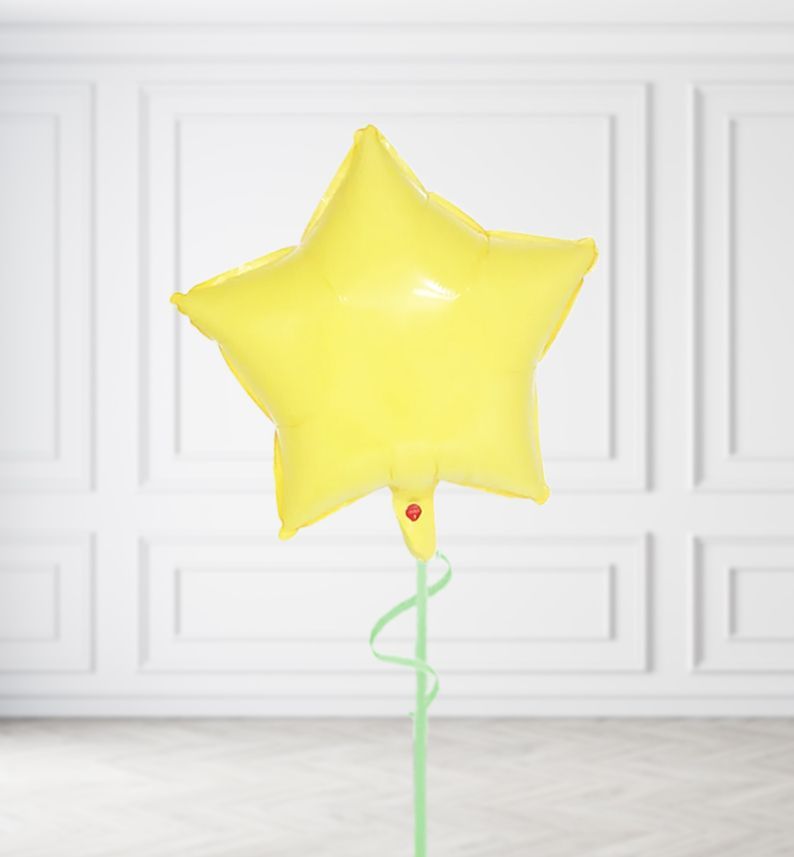 Yellow Star Balloon Bunches, Build a Helium Filled Bunch: Single Balloon