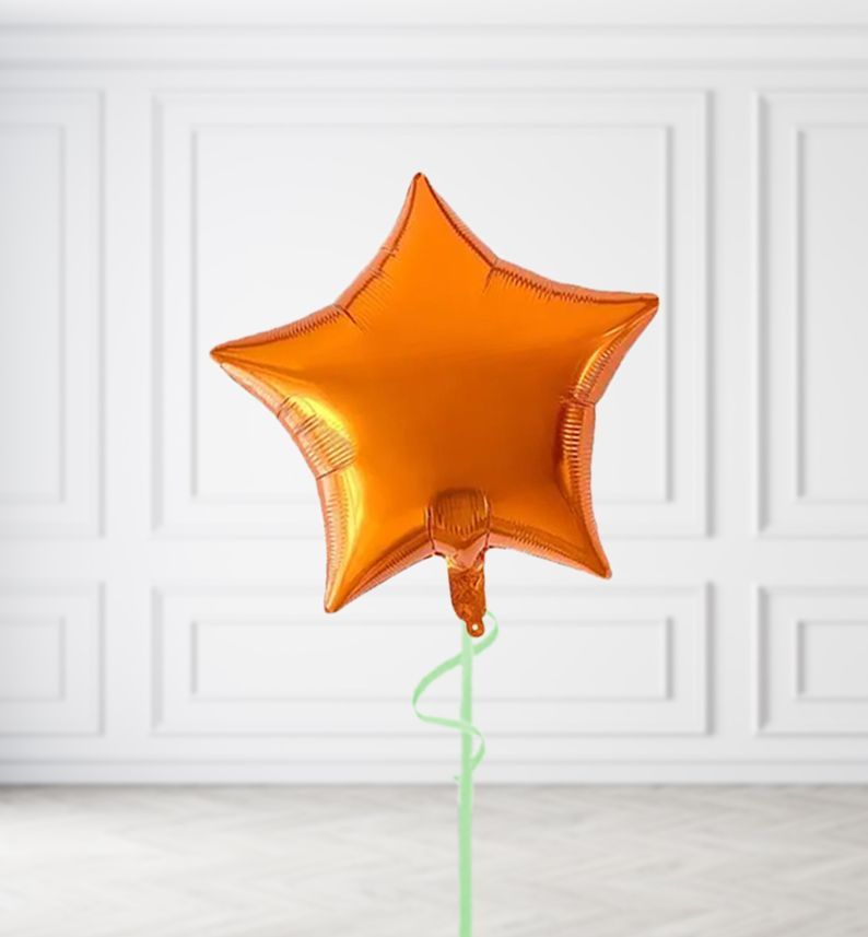 Orange Star Balloon Bunches, Build a Helium Filled Bunch: Single Balloon