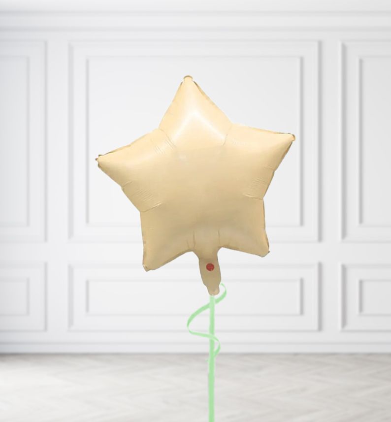 Beige Star Balloon Bunches, Build a Helium Filled Bunch: Single Balloon