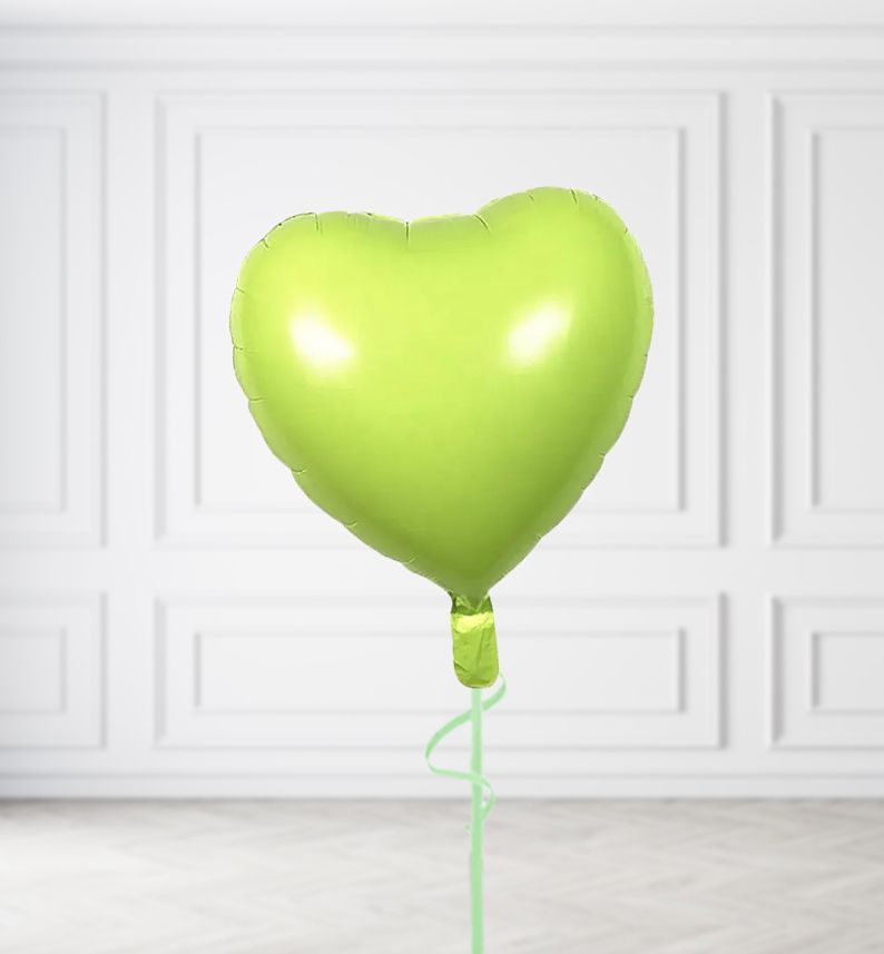 Light Green Heart Balloon Bunches, Build a Helium Filled Bunch: Single Balloon