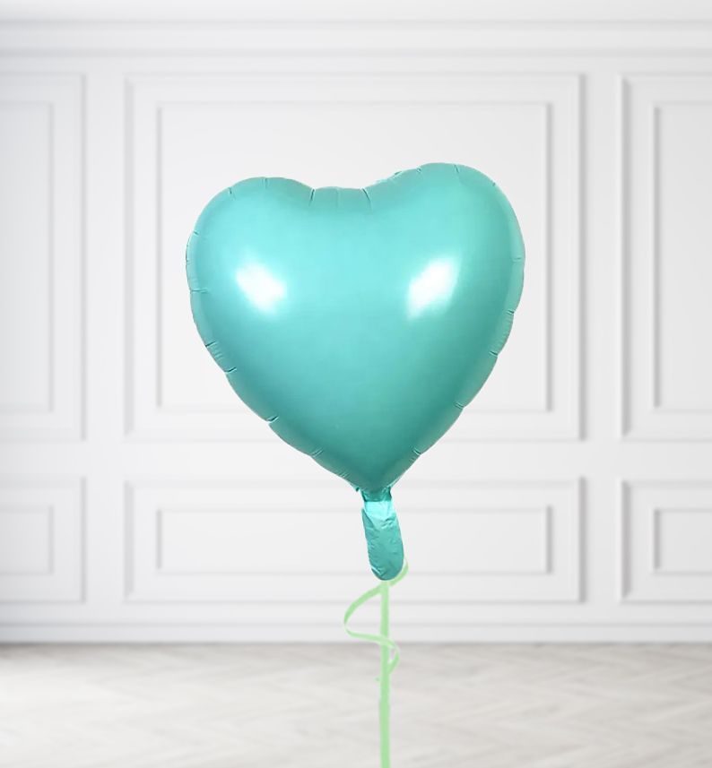 Turquoise Heart Balloon Bunches, Build a Helium Filled Bunch: Single Balloon