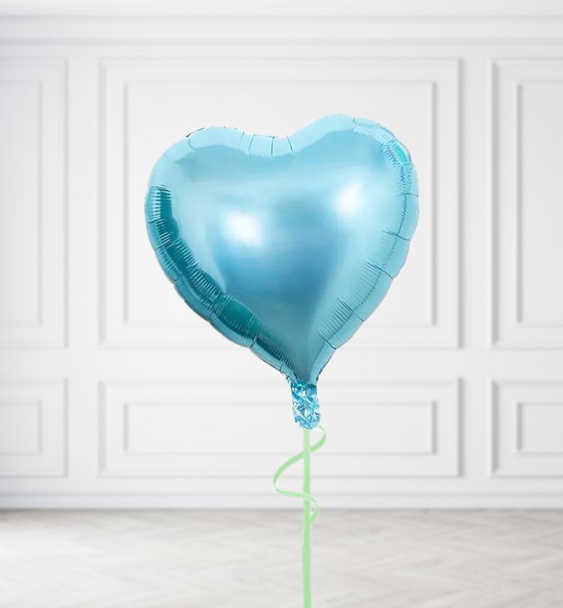 Baby Blue Heart Balloon Bunches, Build a Helium Filled Bunch: Single Balloon