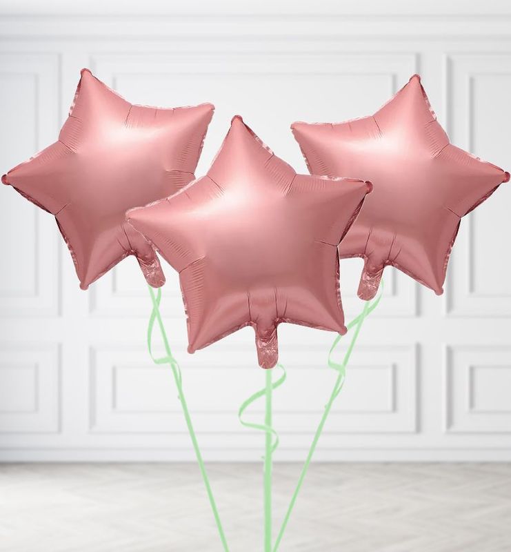 Rose Gold Star Balloon Bunches