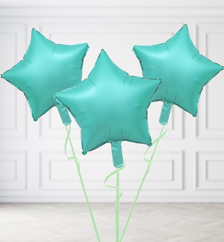Turquoise Star Balloon Bunches