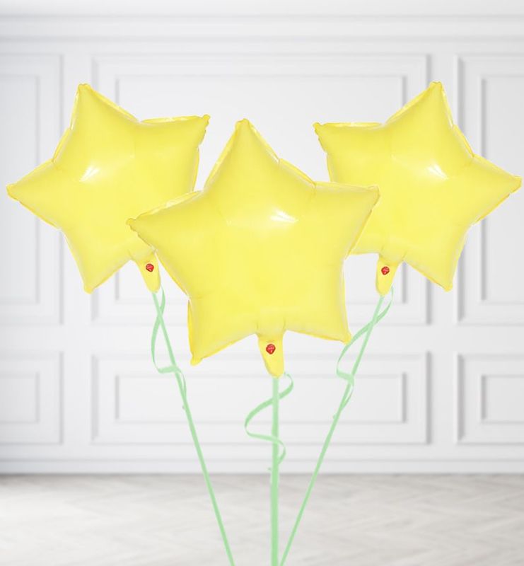 Yellow Star Balloon Bunches