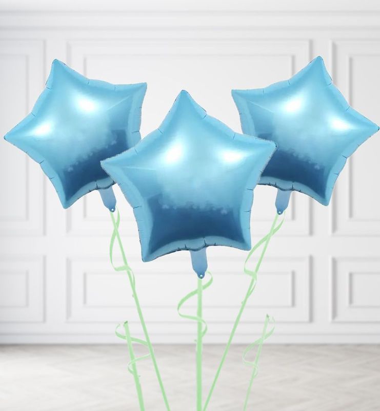 Baby Blue Star Balloon Bunches