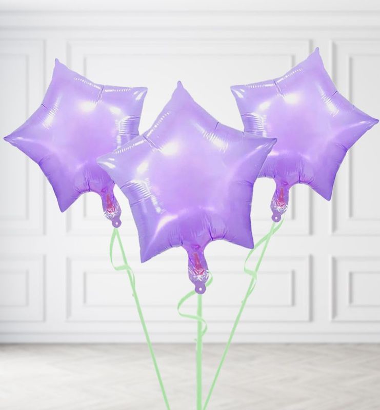 Lilac Star Balloon Bunches