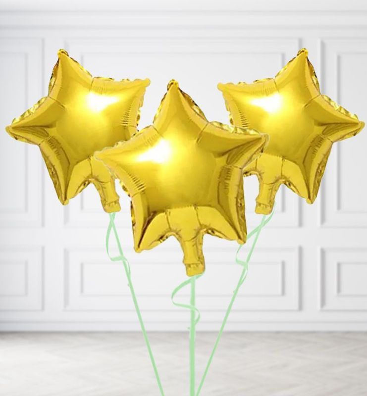 Bright Gold Star Balloon Bunches