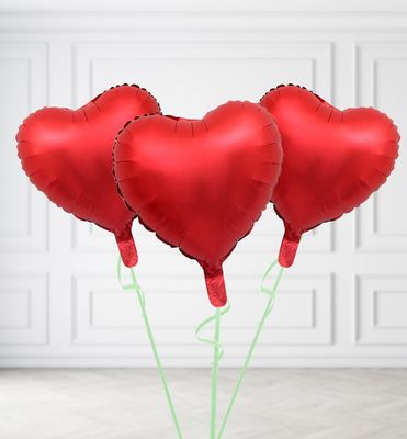 Red Heart Balloon Bunches