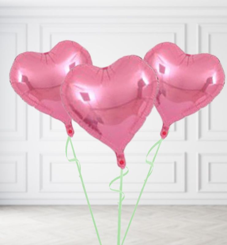 Baby Pink Heart Balloon Bunches