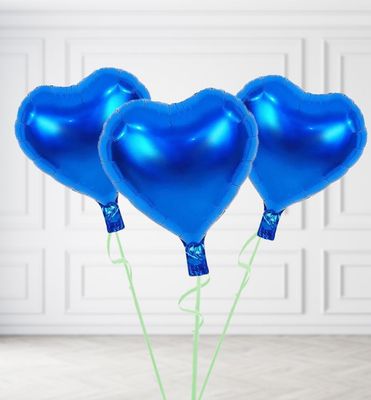 Royal Blue Heart Balloon Bunches