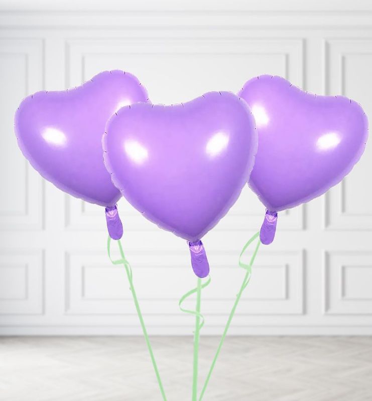 Lilac Heart Balloon Bunches
