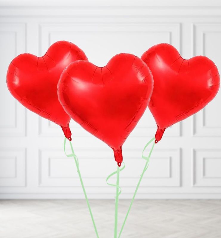 Bright Red Heart Balloon Bunches