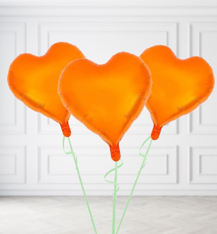 Orange Heart Balloon Bunches
