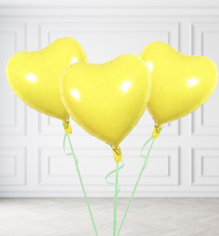 Yellow Heart Balloon Bunches