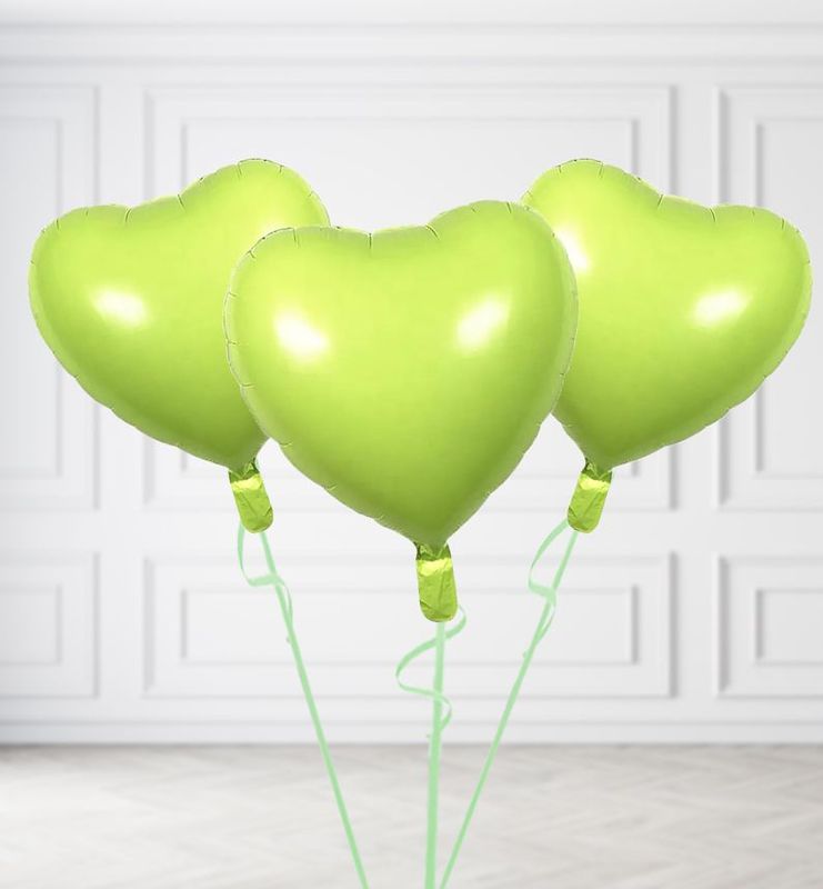 Light Green Heart Balloon Bunches
