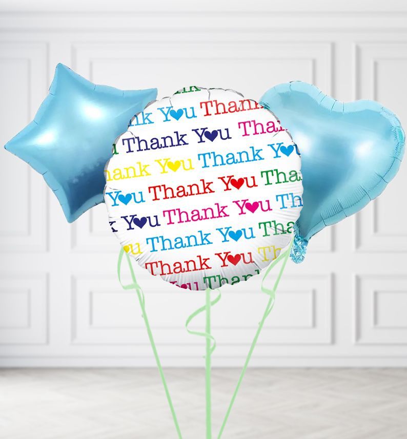 Thank You Balloons, Build a Helium Filled Bunch: Add 2 balloons, Supersize Bunch: No Extras, Colour Theme: Match with Centrepiece