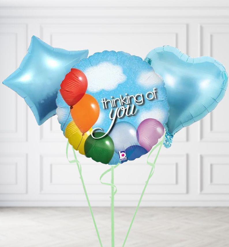 Thinking of You Balloons, Build a Helium Filled Bunch: Add 2 balloons, Supersize Bunch: No Extras, Colour Theme: Match with Centrepiece