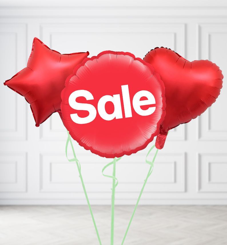 Sale or Promotional Balloons, Build a Helium Filled Bunch: Add 2 balloons, Supersize Bunch: No Extras, Colour Theme: Match with Centrepiece