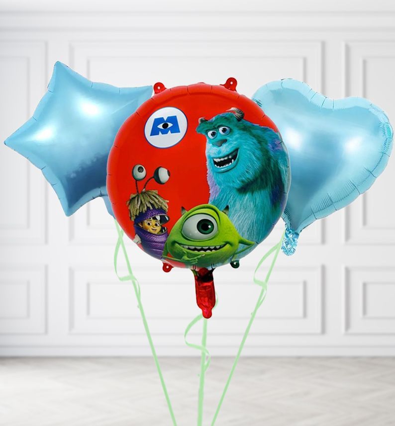 Red Monsters Inc Round Balloons, Build a Helium Filled Bunch: Add 2 balloons, Supersize Bunch: No Extras, Colour Theme: Match with Centrepiece