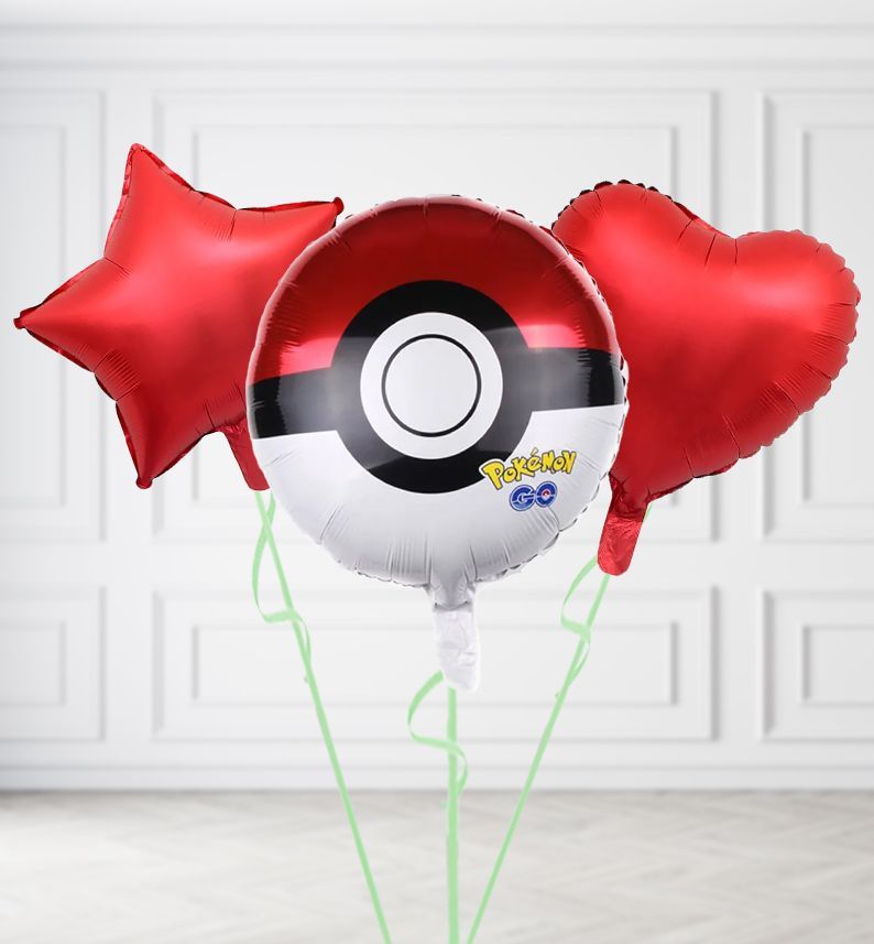 Pokemon Go Ball Balloons, Build a Helium Filled Bunch: Add 2 balloons, Supersize Bunch: No Extras, Colour Theme: Match with Centrepiece