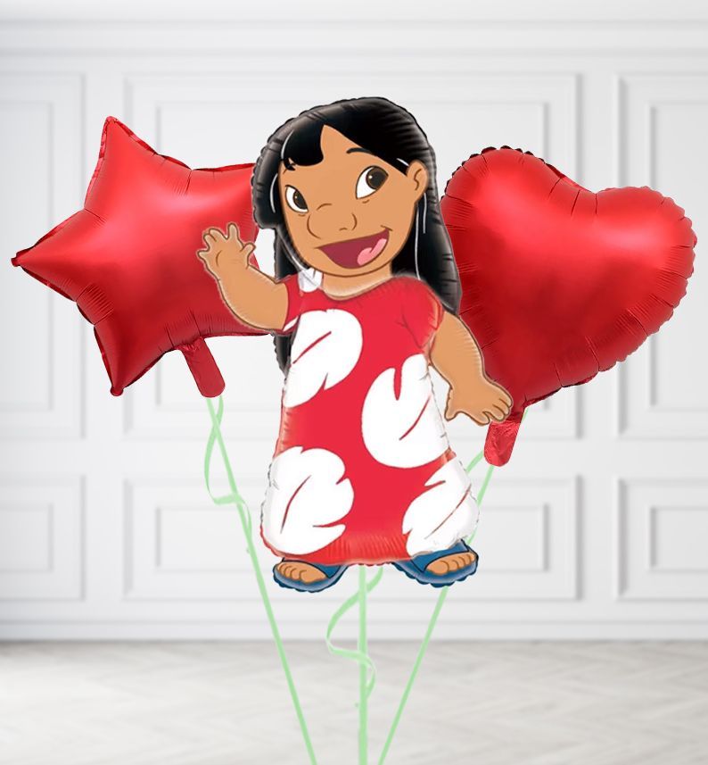 Lilo Balloons, Build a Helium Filled Bunch: Add 2 balloons, Supersize Bunch: No Extras, Colour Theme: Match with Centrepiece