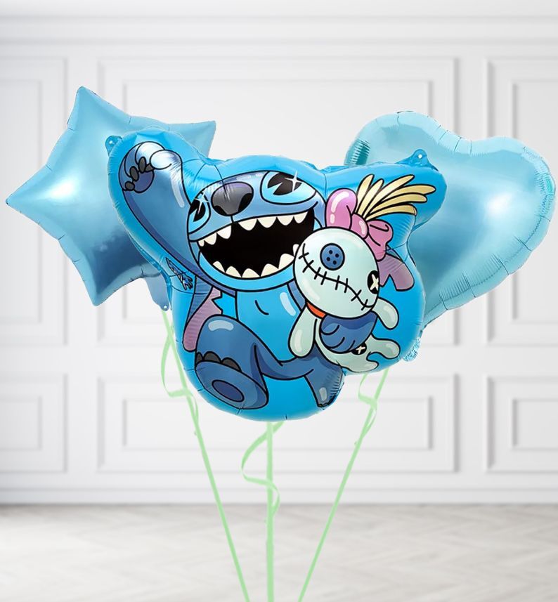 Stitch Alien Balloons, Build a Helium Filled Bunch: Add 2 balloons, Supersize Bunch: No Extras, Colour Theme: Match with Centrepiece