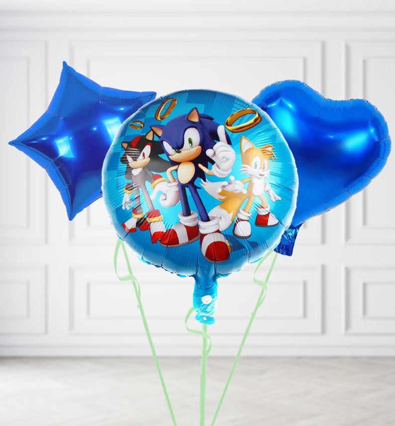 Standing Sonic and Friends Balloon, Build a Helium Filled Bunch: Add 2 balloons, Supersize Bunch: No Extras, Colour Theme: Match with Centrepiece