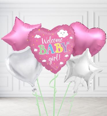 Welcome Baby Girl Balloons Welcome Baby Girl Balloons