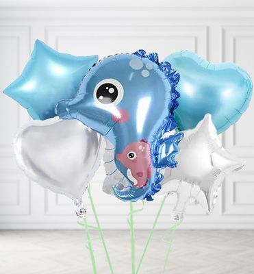 Blue Seahorse Balloons