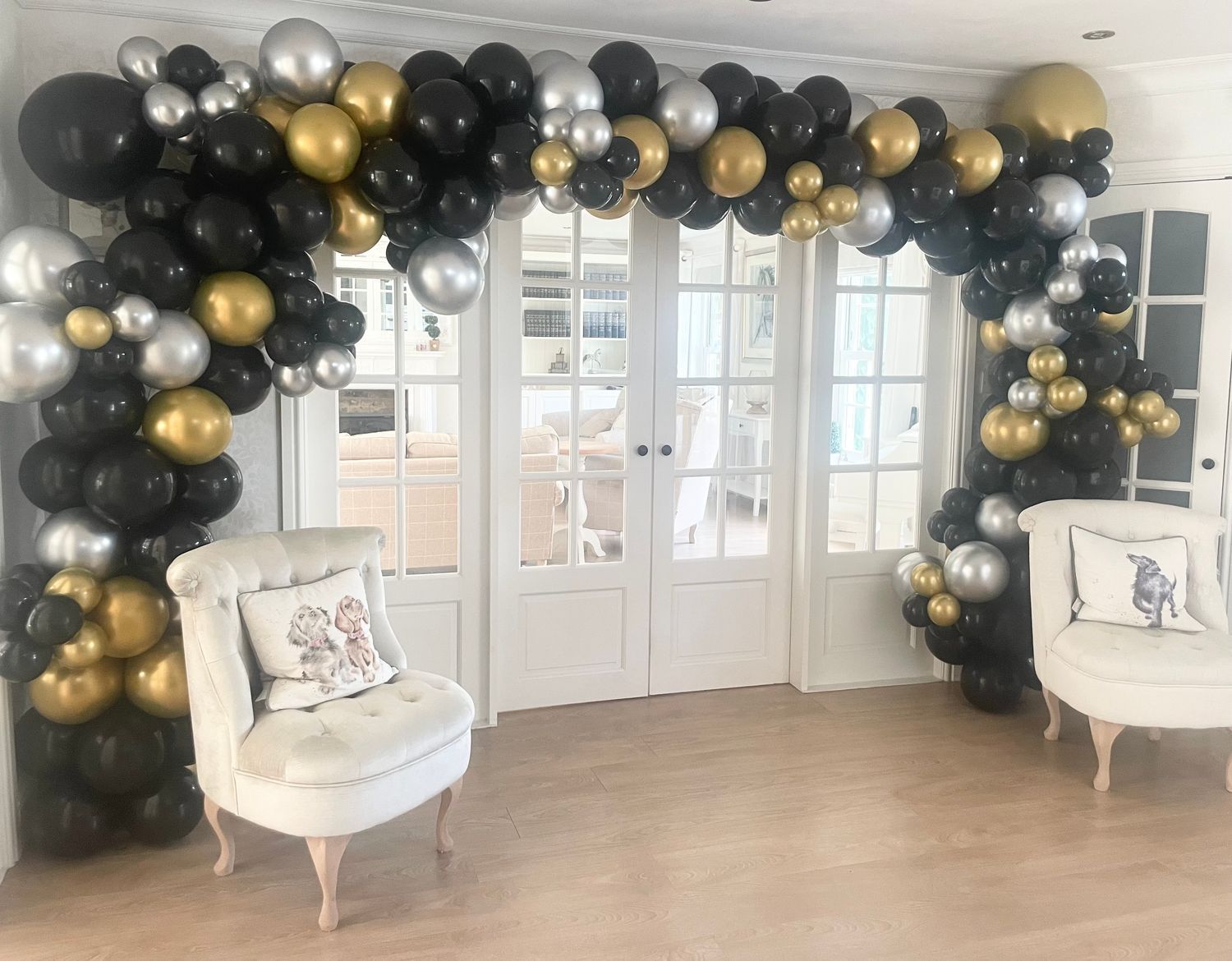 Gold Silver and Black Ready-Made Balloon Displays